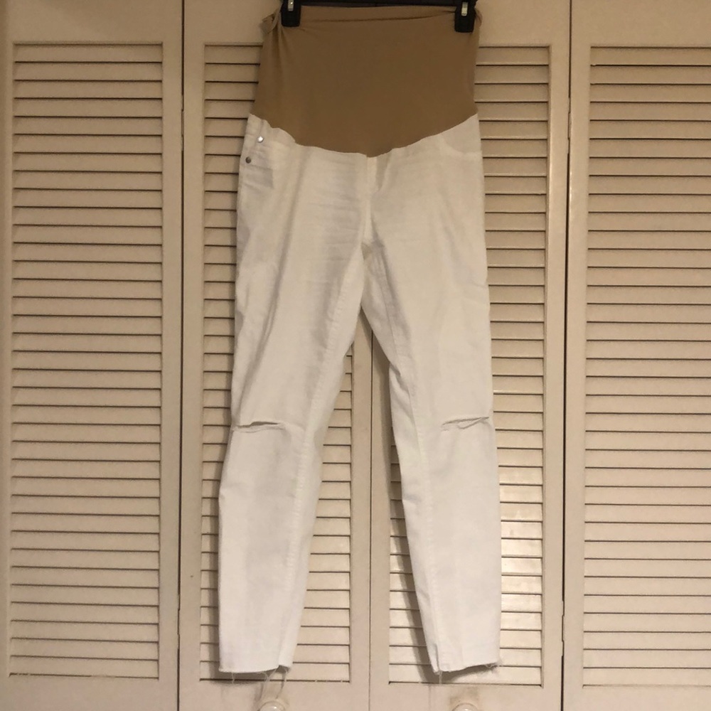 White maternity skinny jeans- Medium